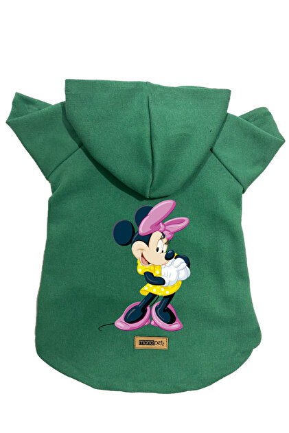Hooded Fleece Sweatshirt Dog and Cat Outfit & Dress - Green Minnie