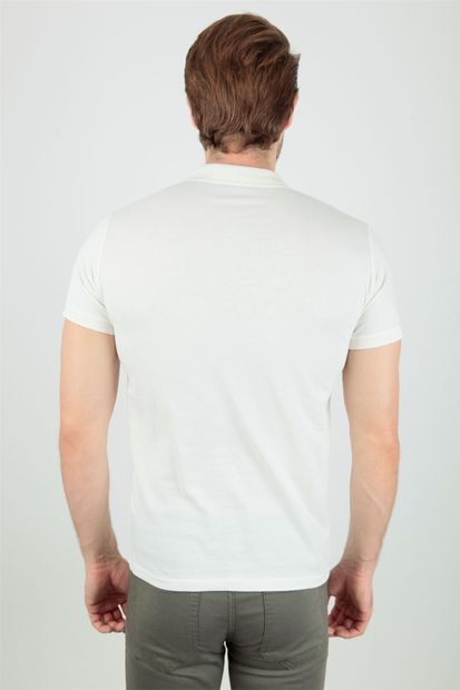 Centone Ekru Regular Fit Polo Yaka T-shirt - 3