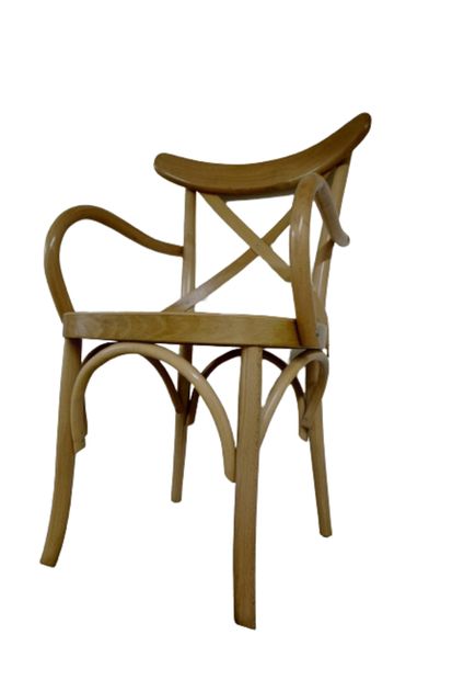 BENGİ TİCARET Sandalye St X Çapraz Bambu Tam Kolçak Model Ham Kayın Ayak Geniş Oturum El Yapım - 6