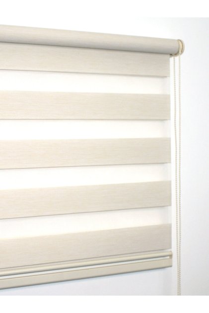 Ekru (açık Krem) Eko Bambu Zebra Stor Perde