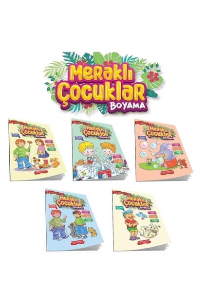Gönül Curious Children's Painting Set 5 Books with Plucking