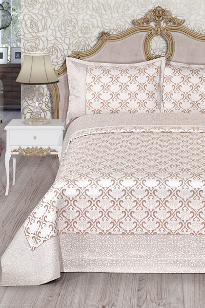 Relax Panel Double Bedspread (BROWN)