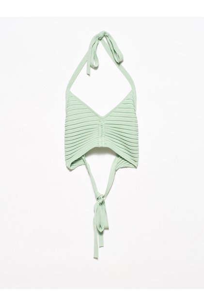 1011 Lace-up Back Knitwear Bustier-mint