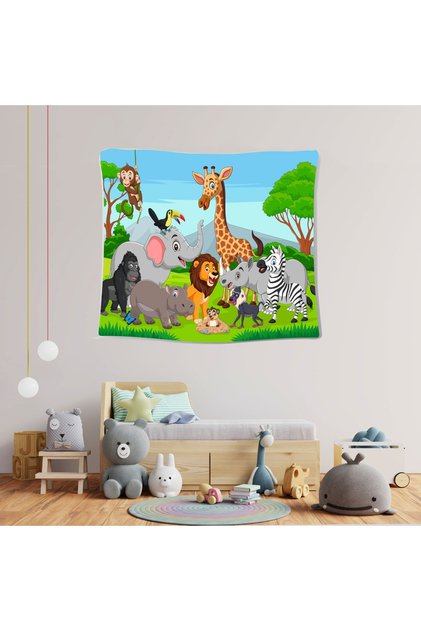 Forest And Animals Children's Wall Cloth