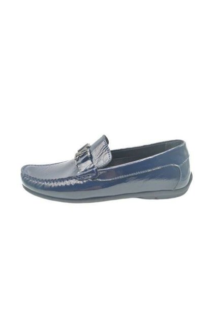 Au247 Navy Blue Patent Leather Men's Shoes