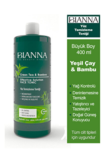 Bianna Yeşil Çay ve Bambu Özlü Yüz Temizleme Jeli ve Makyaj