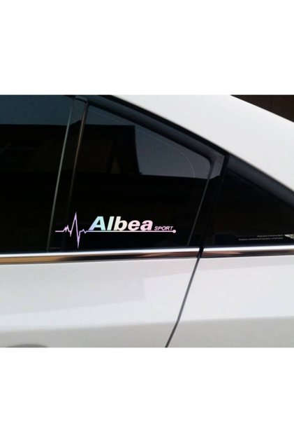 Albea Side Glass Sticker Auto Door 20 Cm X 7 Cm Hologram c31