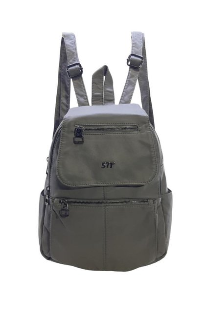 Rucsac de damă Y.s.leather Ideal pentru utilizare zilnică Geantă din piele artificială cu mai multe buzunare 5 Re