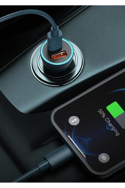 Baseus araç şarjı port detayları ve LED gösterge