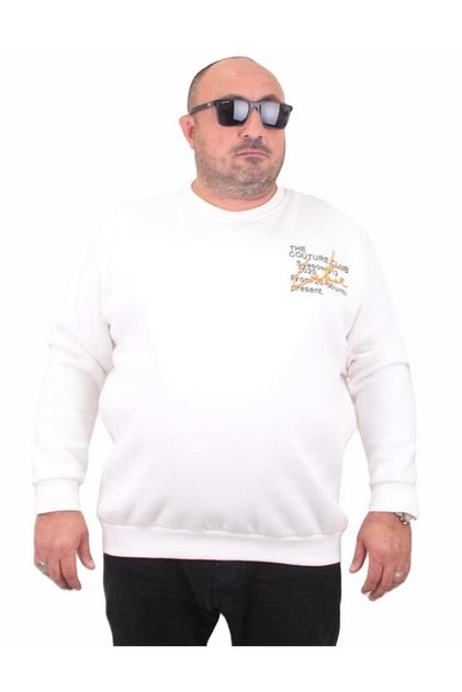 Men's Plus Size Crew Neck Sweat Conture Club 23203 ECRU