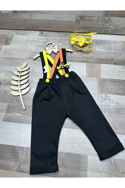 Construction Concept construction equipment themed birthday baby boy smoked trousers salopet