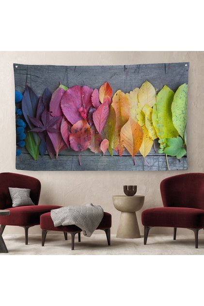 Wall Covering Colorful Leaves Quality Canvas Wall Tapestry-3989