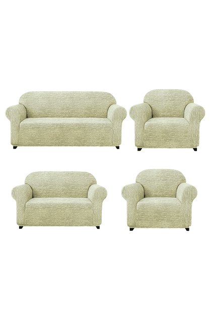 Jacquard Sofa, Sofa, Sofa Bed Cover Stick Pattern Flexible Without Skirt For 3+2+1+1 Sets