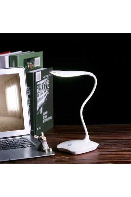 Masa Üstü Şarjlı 3 Kademeli 14 Led Dokunmatik Bükülebilir Beyaz Kitap Okuma Işığı