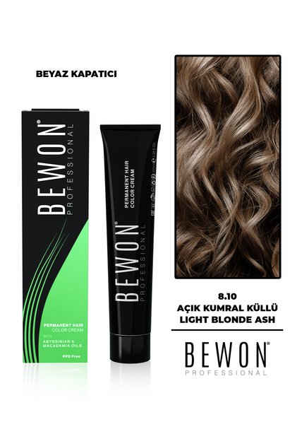 Saç Boyası - Açık Kumral Küllü - Beyaz Kapatıcı 8.10