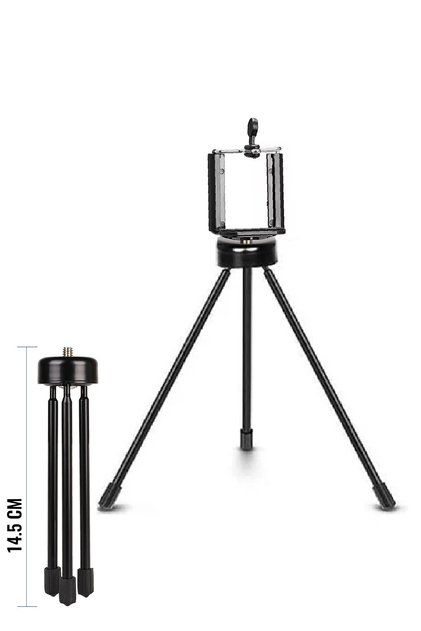 15 cm Metal Tripod Telefon Tutucu Kamera için Mini Tripod Selfie Çubuğu Ayağı Stand