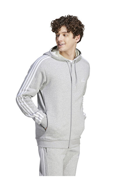 adidas Gri Erkek Kapüşonlu Zip Ceket IJ6479 M 3S FL FZ HD - Fiyatı