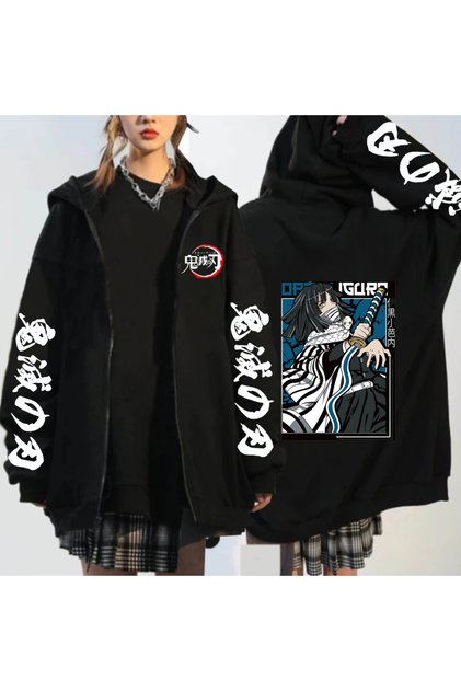 Kimetsu Demon Slayer fermuarlı Kokushibo Kamado Nezuko Hoodies Mod39
