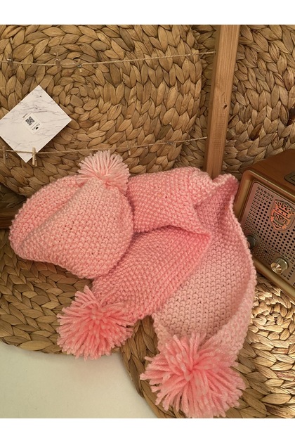 El Örgüsü Atkı Bere Takım..bere Esnetmeden Lastik Ölçüsü 45 Cm.atkı En 14,50cm.uzunluk 90 Cm..