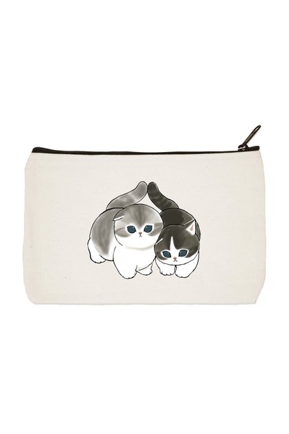 Kittens Printed Cloth Makeup Bag, Pen Holder, Handbag, Wallet
