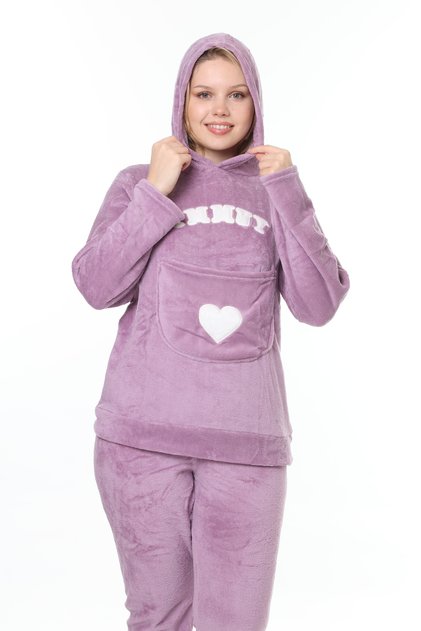 Women's Lilac color soft soft high quality tracksuit double suit