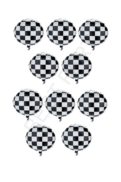 Best 45 cm Racing Themed Checkered Foil Balloon 10 Pieces