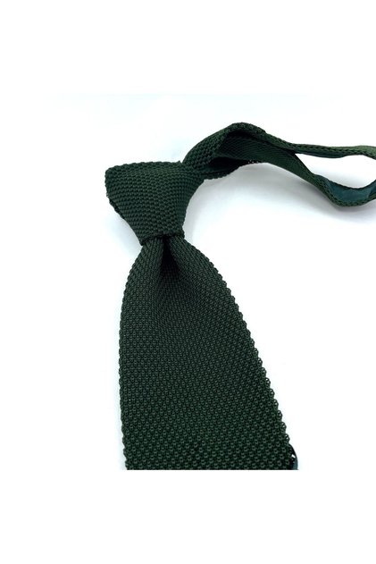 Green Plain Knit Tie 8081