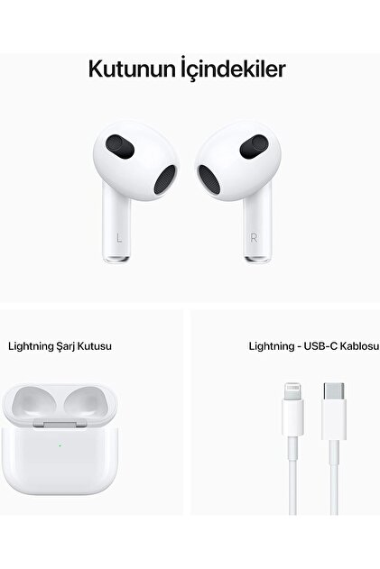Apple Airpods 3. Nesil Kablosuz Kulaklık (Lightning Şarj Kutulu