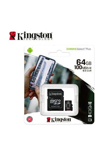 Kingston 64GB microSDXC Canvas Select Plus 100R A1 C10 Card +