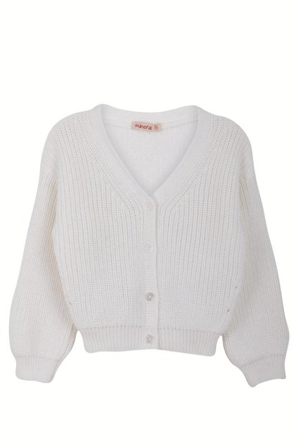 Girl's Knitwear V-Neck Thessaloniki Knitted Cardigan Bone