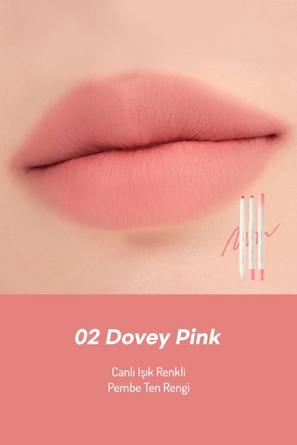Natural Lip Color Matte Lip Pencil - Lip Mate Pencil -02 Dovey Pink