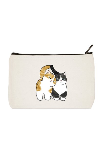 Spoiled Cats 2 Printed Cloth Makeup Bag, Pen Holder, Handbag, Wallet