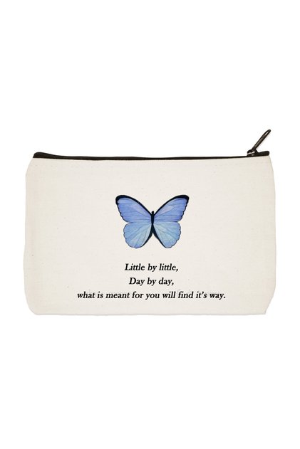 Butterfly Printed Cloth Makeup Bag, Pen Holder, Handbag