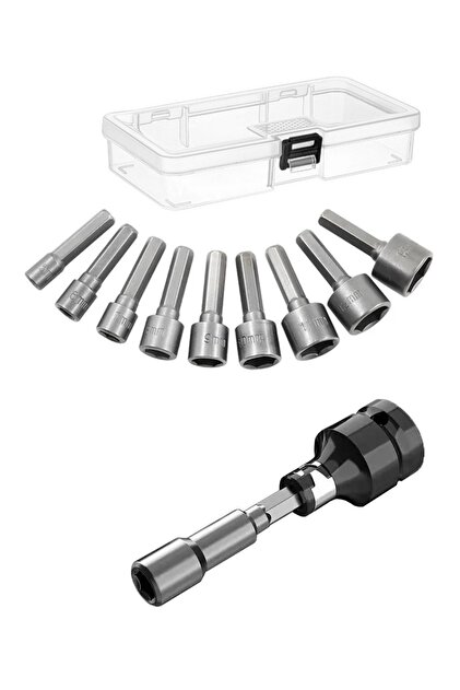 Depolife Somun Sökme Sıkma Torklu Makine için 9 adet lokma seti ve