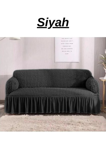 Bürümcük 3-Seater Sofa Cover. Stretch Stretch Elasticated Sofa Bed Couch Cover with Skirt