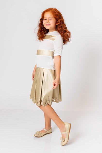 Girls' Gold Leather Skirt