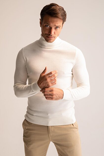 Defacto Pulover de tricotaj cu guler slim fit R1124az22wn- Trendyol