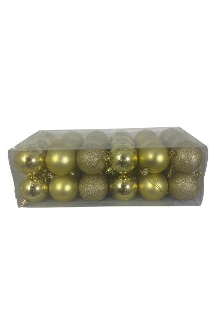 Christmas Ornament Pine Tree Ball 36 Pieces Christmas Globe 6 Cm Gold Color