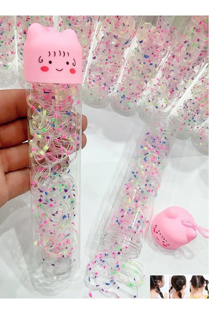 Quality non-breakable braided binding rubber buckle in a cute box - Large size - 123 Pieces