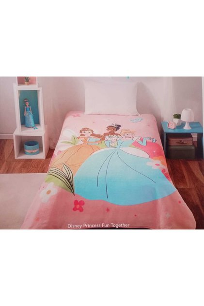 CROWN DISNEY PRINCESS FUN TOGETHER SINGLE PERSONAL BLANKET