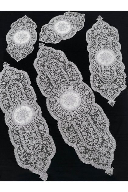 5 Piece Living Room & Coffee Table Set Special Glitter Design 5 Piece - Gray