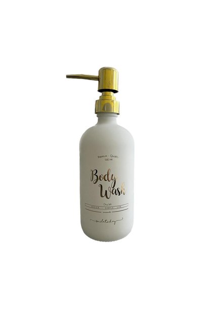 Flacon de gel de duș din sticlă albă - 500 ml (WASH BODY)