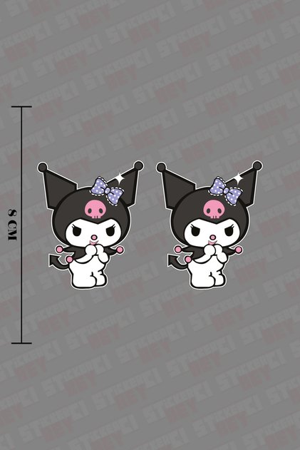 2 Adet Kuromi Renkli Sticker Seti Otomobil - Motosiklet - Bilgisayar Sticker Kaplama