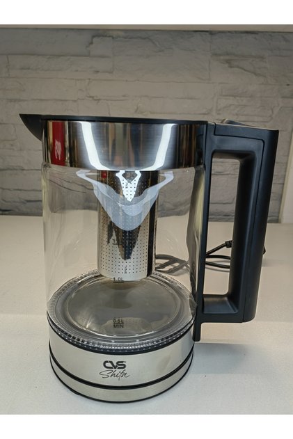 LUXURY GLASS ELECTRIC KETTLE WITH HERBAL TEA BREWING UNIT 1.8+LT CAM SU ISITICI BİTKİ ÇAY DEMLEME
