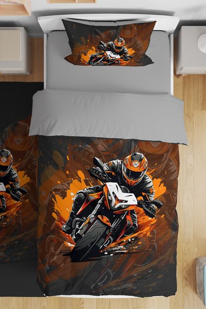 Motor 2 Patterned Single Baby Kids Bedding Set