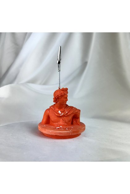Orange Apollo Pedestal Sculpture Splash Note Holder, Photo Holder