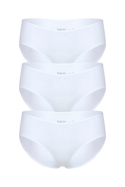 3-Piece Women's White Modal Cotton High Quality Natural Panty Batocom High Waist Briefs