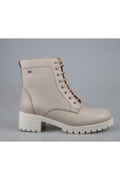 2680 Genuine Leather Beige Women's Boots