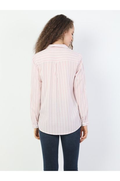 Colin's Regular Fit Shirt Neck Kadın Pembe Uzun Kol Bluz - 2