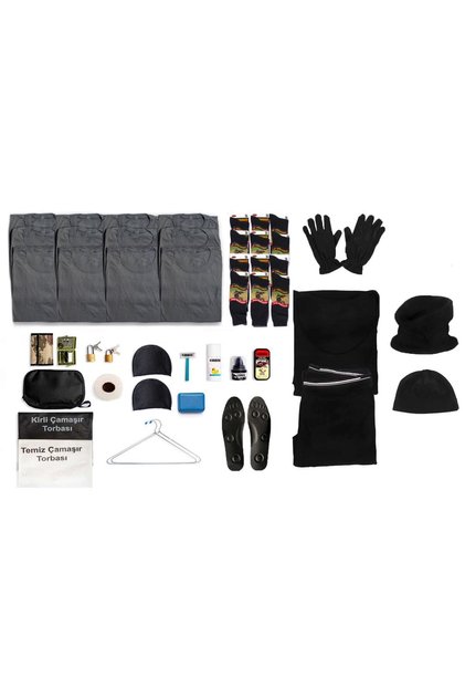 12-Piece Aviator Winter Basic Size Military Set - Winter Aviator Black Underwear